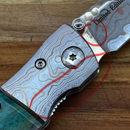 *BLEMISHED* Mcusta *Limited Edition Blade Show 2022* Mokume Damascus Folder