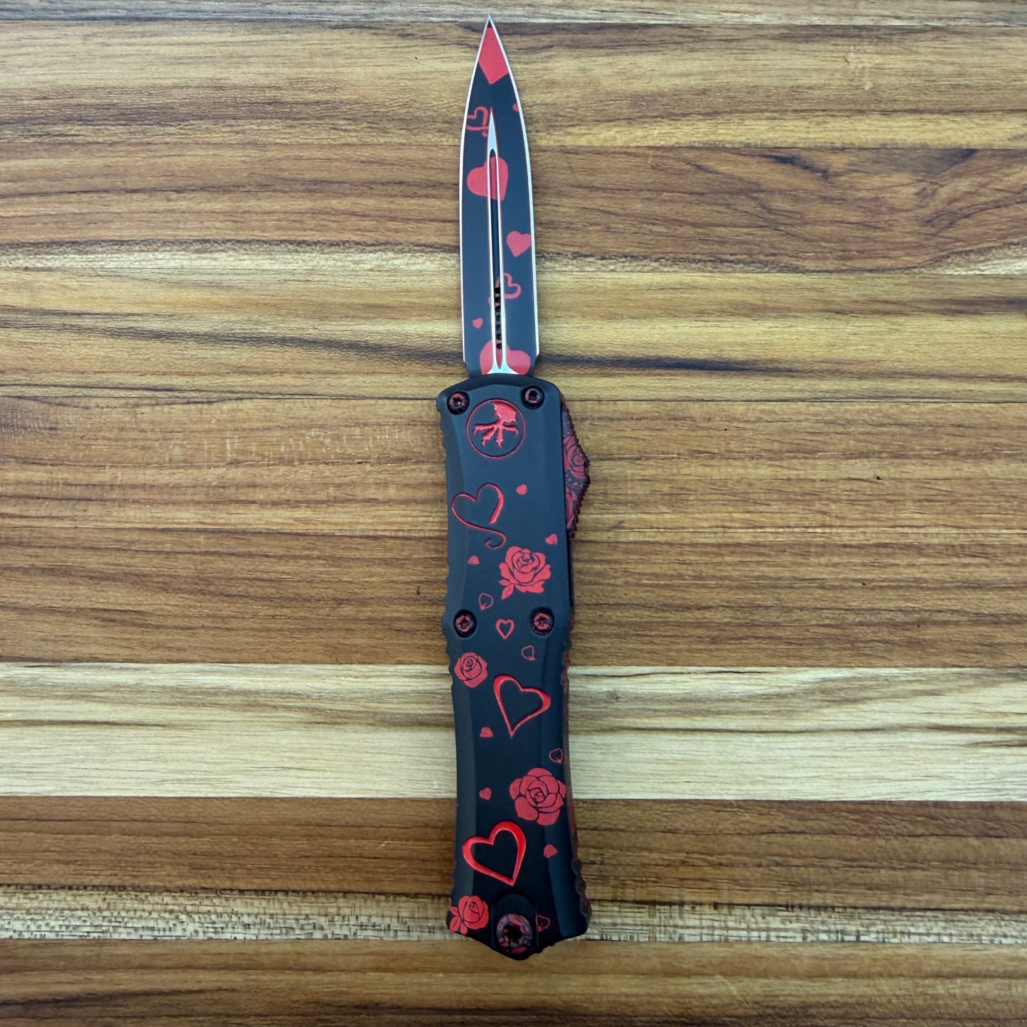 Microtech Hera II Mini D/E 3" OTF w/ Valentine's Day Aluminum Handle