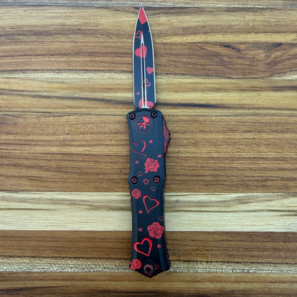 Microtech Hera II Mini D/E 3" OTF w/ Valentine's Day Aluminum Handle
