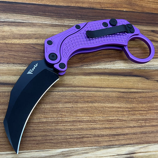 Reate EXO-K 3" PVD Purple Gravity Karambit w/ Trainer Knife