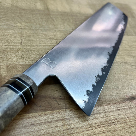 Baldwin Blades 210mm (8.25") Nakiri w/ Buckeye Burl Handle