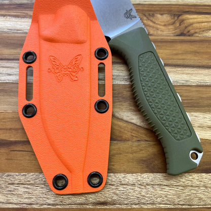 Benchmade Steep Country 3.54" Fixed Blade w/ Dark Olive Textured Handle & Sheath