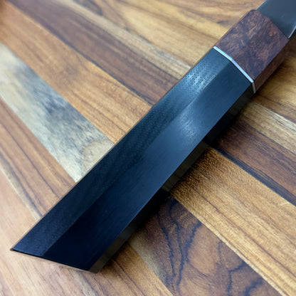 Enceladus Custom 180mm (7") K-Tip Gyuto w/ G10 & Honduran Rosewood Burl Handle