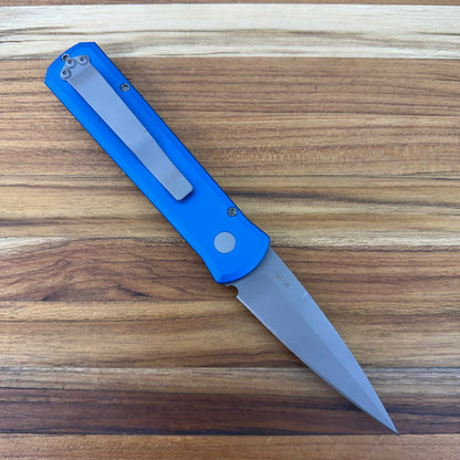 Pro-Tech Godson 3.15" Auto w/ Blue Aluminum Handle