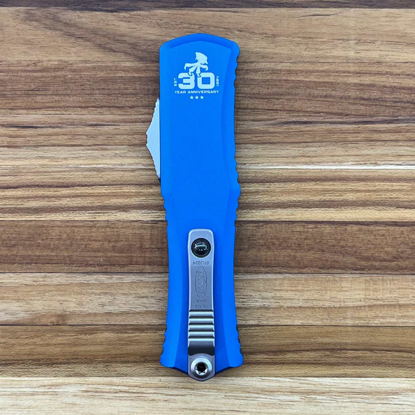 Microtech Mini Hera II 30th Anniversary S/E 3" OTF w/ Blue Aluminum Handle