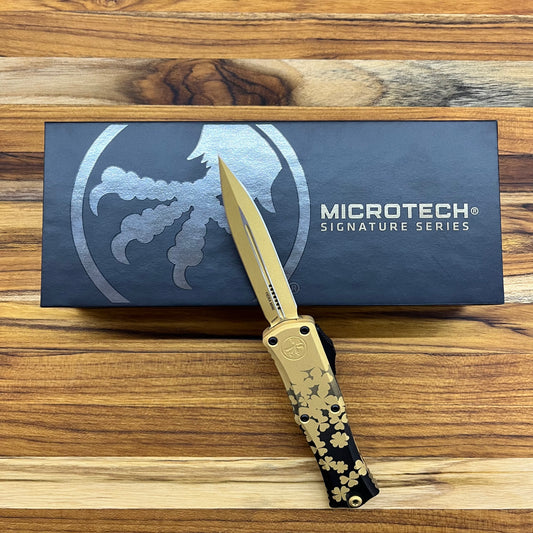 Microtech St. Patrick's Day Signature Series Hera II Mini 3" OTF w/ Gold Handle