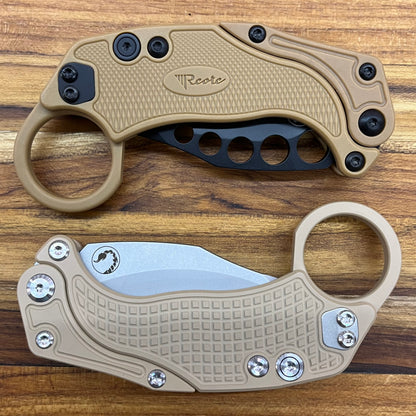 Reate EXO-K 3" Stonewash Tan Gravity Karambit w/ Trainer Knife