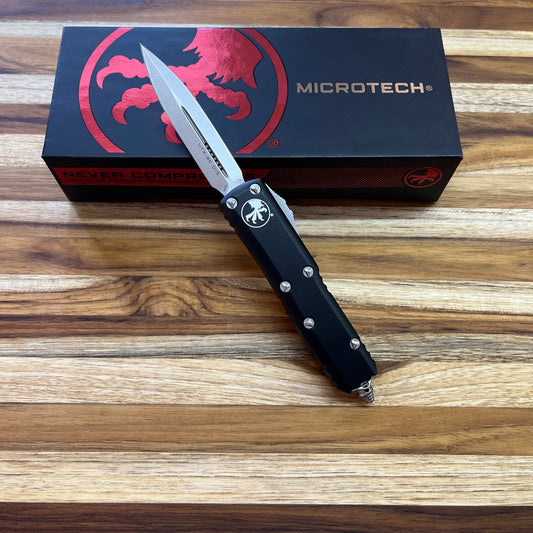 Microtech UTX-85 D/E 3.11" Stonewash OTF Auto w/ Black Handle