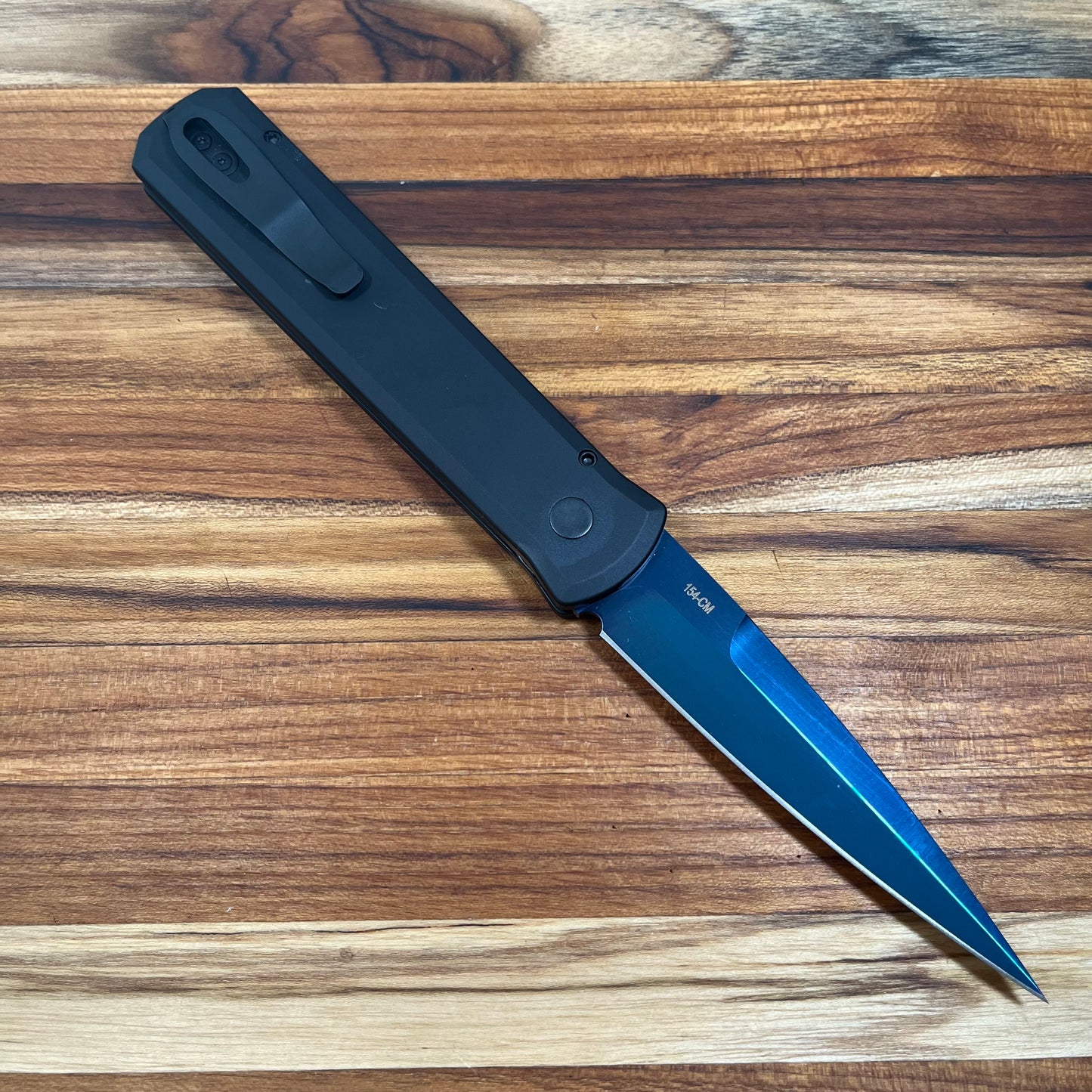 Pro-Tech Godfather 4" Auto w/ Sapphire Blade & Black Aluminum Handle