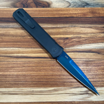 Pro-Tech Godfather 4" Auto w/ Sapphire Blade & Black Aluminum Handle