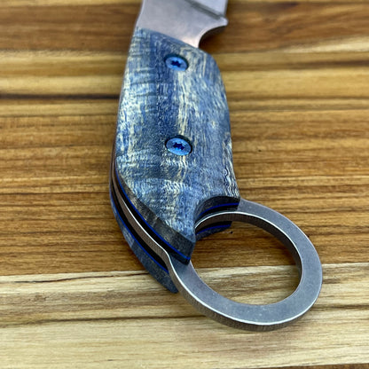 Meglio Blade Show Semi-Custom 2" MagnaCut Karambit w/ Blue Primavera Handle & Kydex Sheath