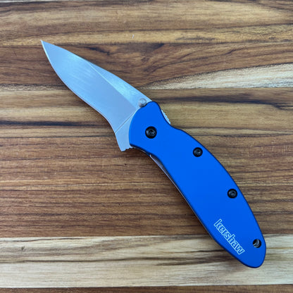 Kershaw Scallion 2.5" Flipping Knife w/ Navy Blue Aluminum Handle