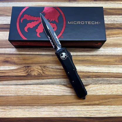 Microtech UTX-85 Tactical D/E 3.11" All Black OTF Auto w/ Black Handle