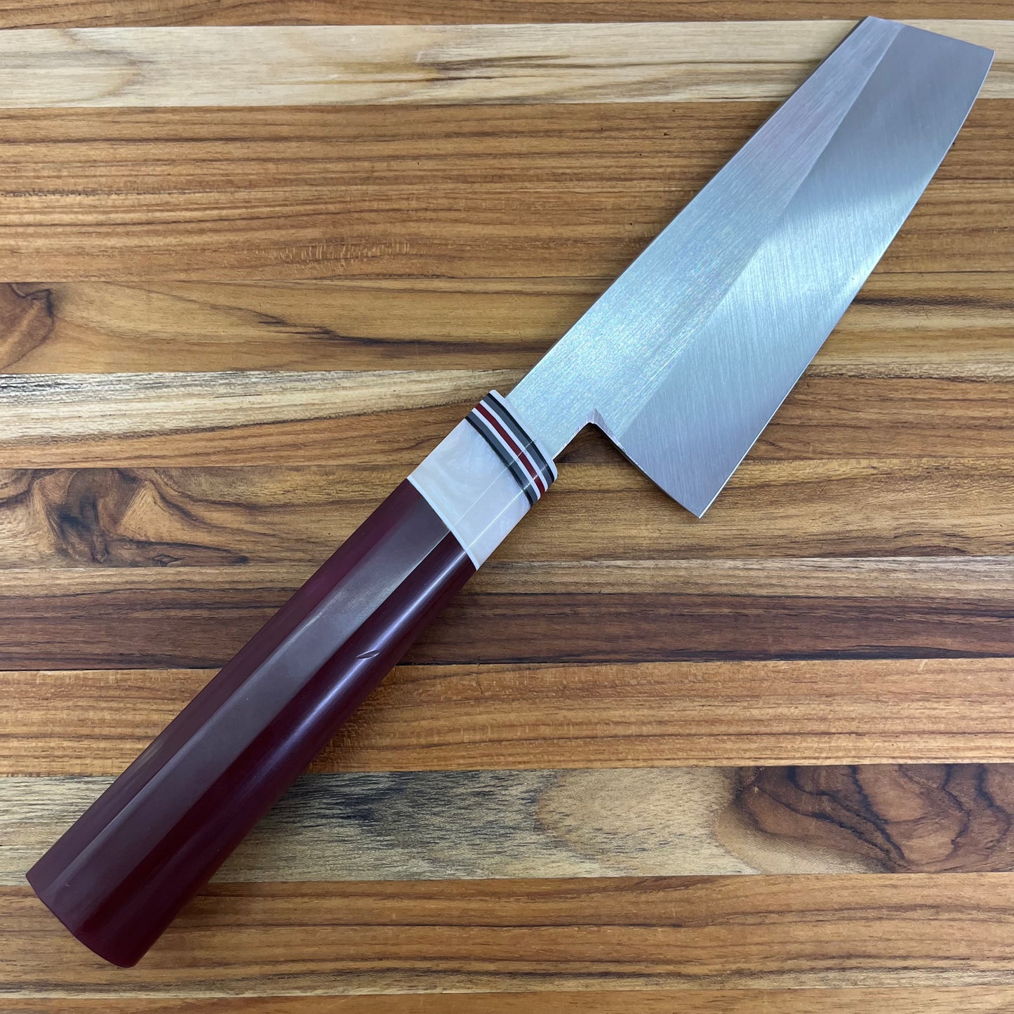 3rd Hill Customs 155mm (6") Bunka w/ Red Wine Resin Handle