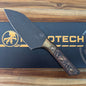 Microtech Signature Series Culinary 6" DLC Santoku w/ Bronze Titanium Bolster & Livewire Carbon Fiber Handle