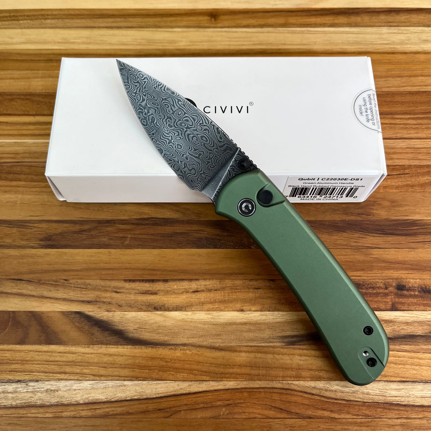 Civivi Qubit 3" Auto Stud Knife w/ Green Handle