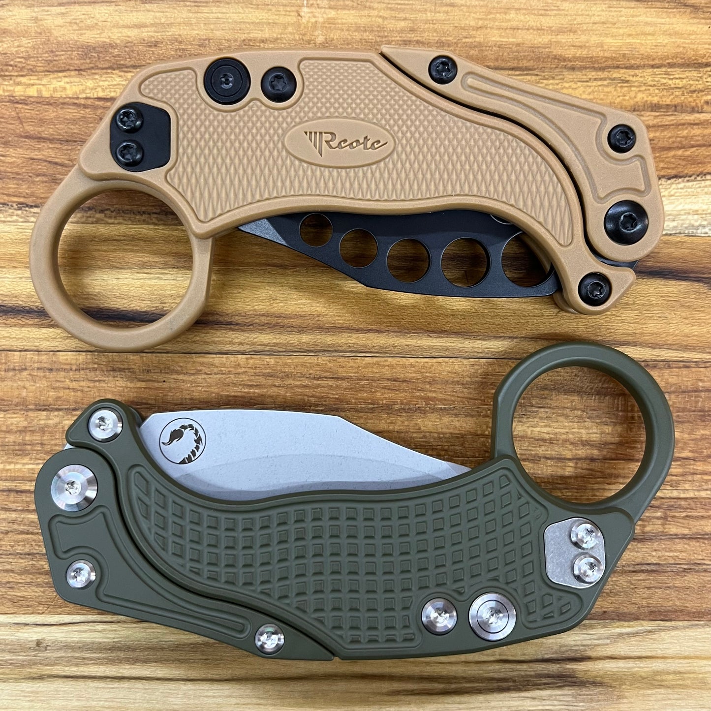 Reate EXO-K 3" Stonewash Green Gravity Karambit w/ Trainer Knife