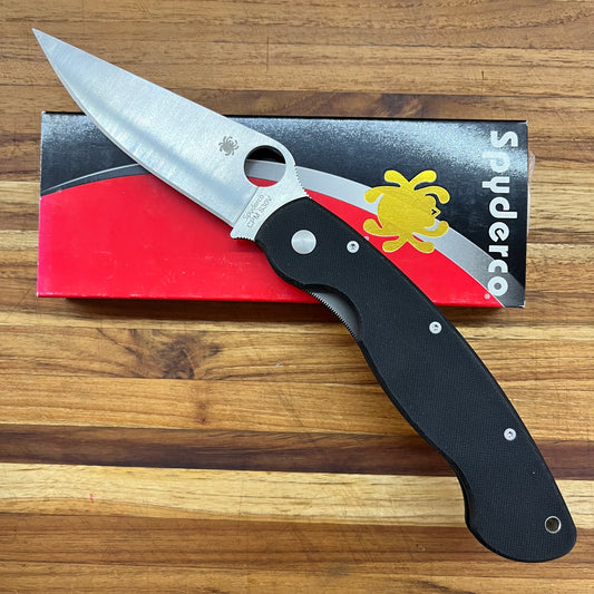 Spyderco Military 4" Folding Knife w/ Black G10 Handle