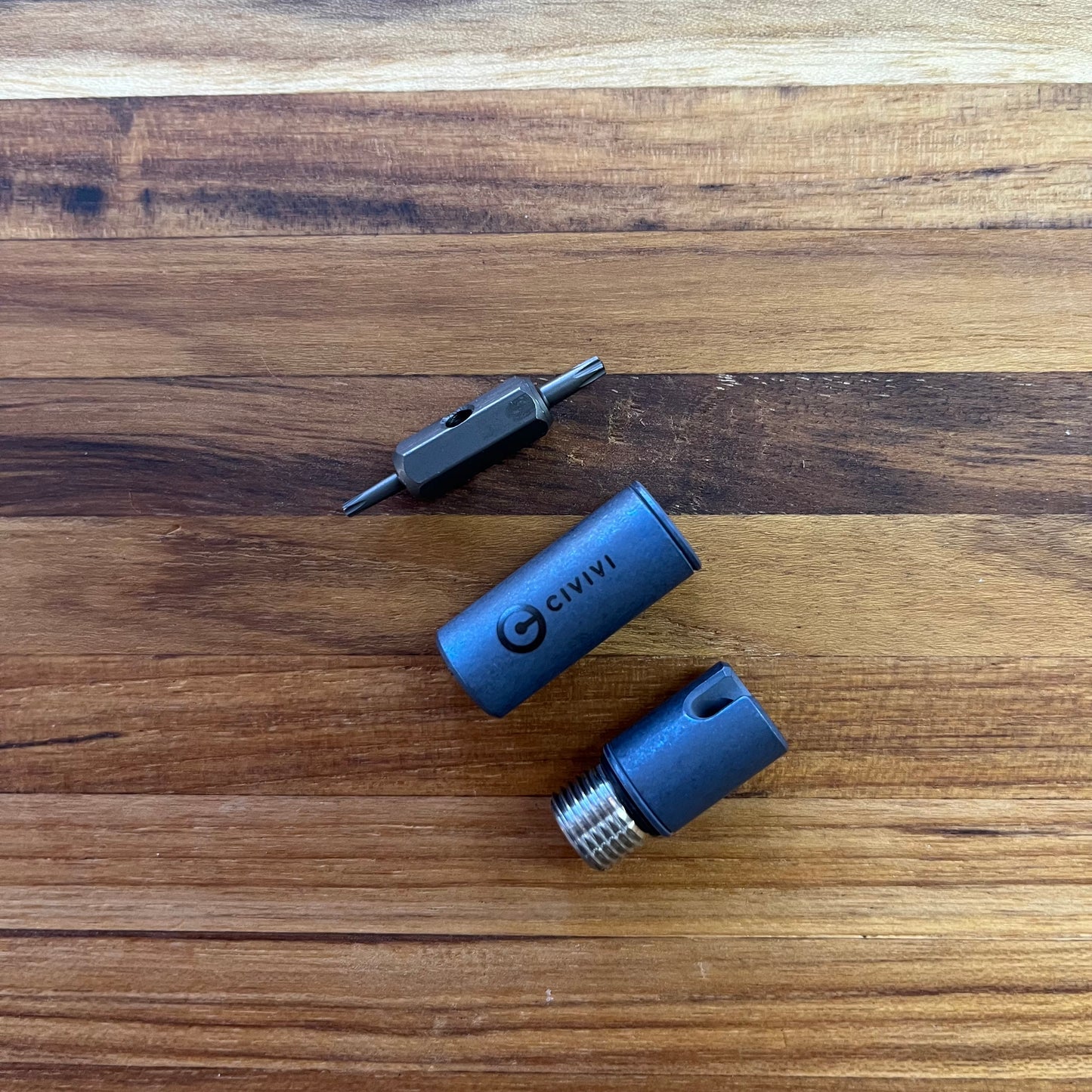 Civivi Torx 1.75" Blue Titanium Keychain w/ Screwdriver