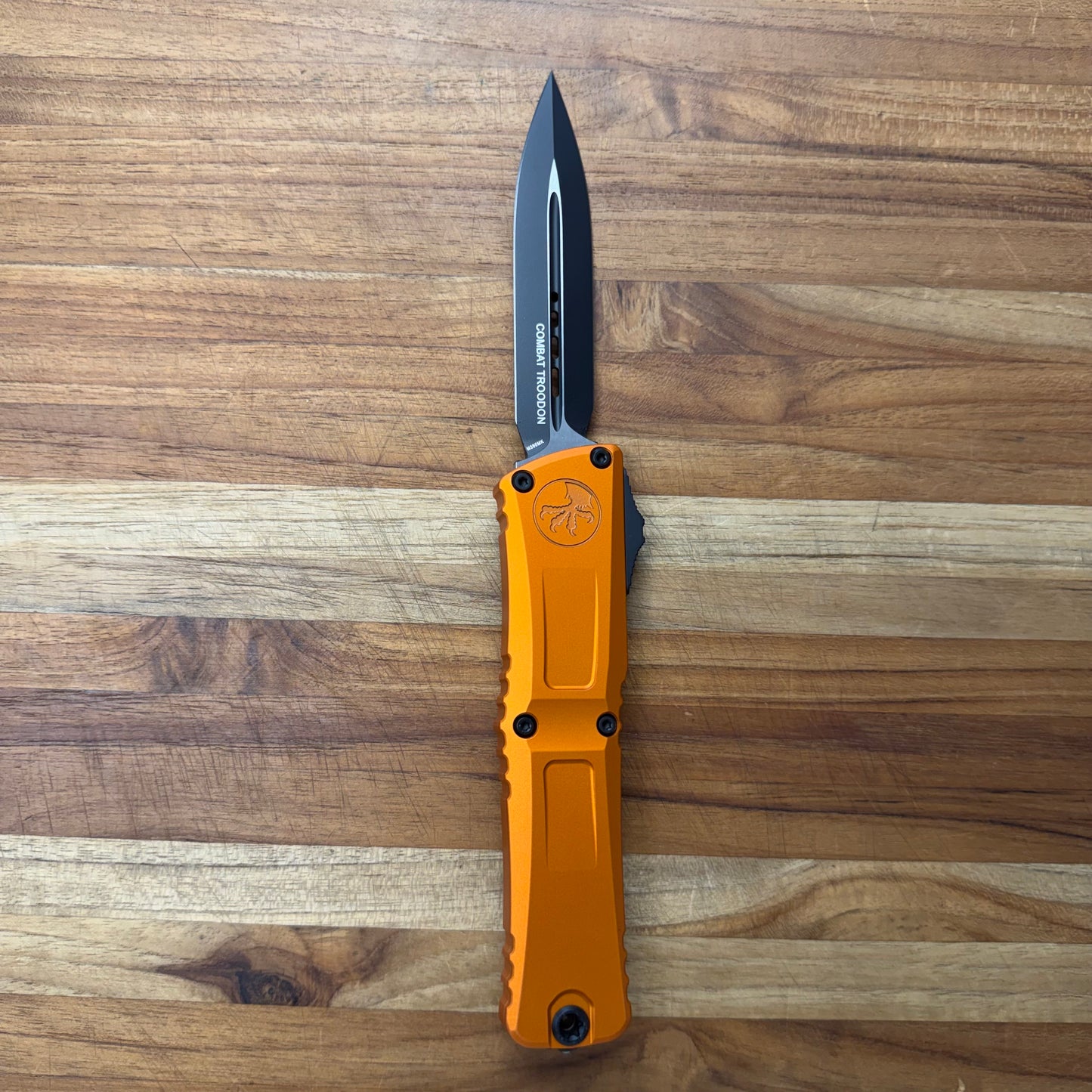Microtech Combat Troodon Gen III D/E 4" OTF w/ Orange Aluminum Handle