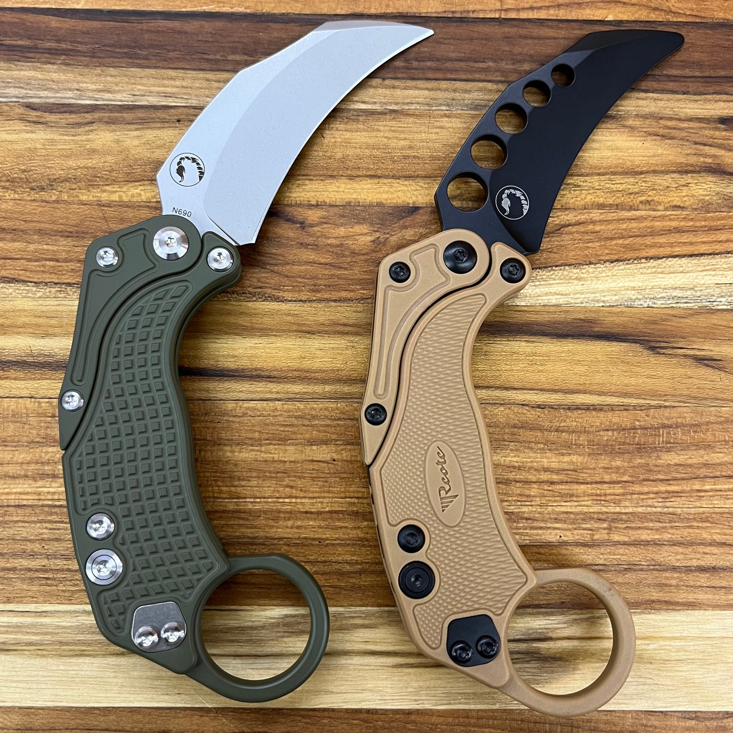 Reate EXO-K 3" Stonewash Green Gravity Karambit w/ Trainer Knife
