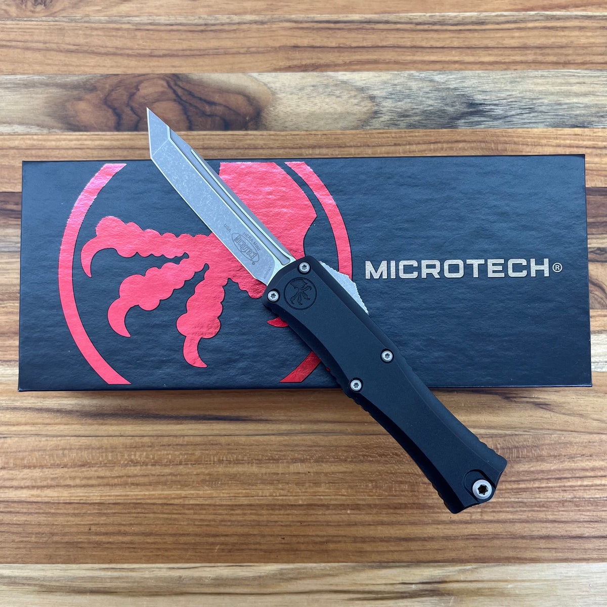 Microtech Hera II Mini Apocalyptic T/E 3" OTF w/ Black Aluminum Handle