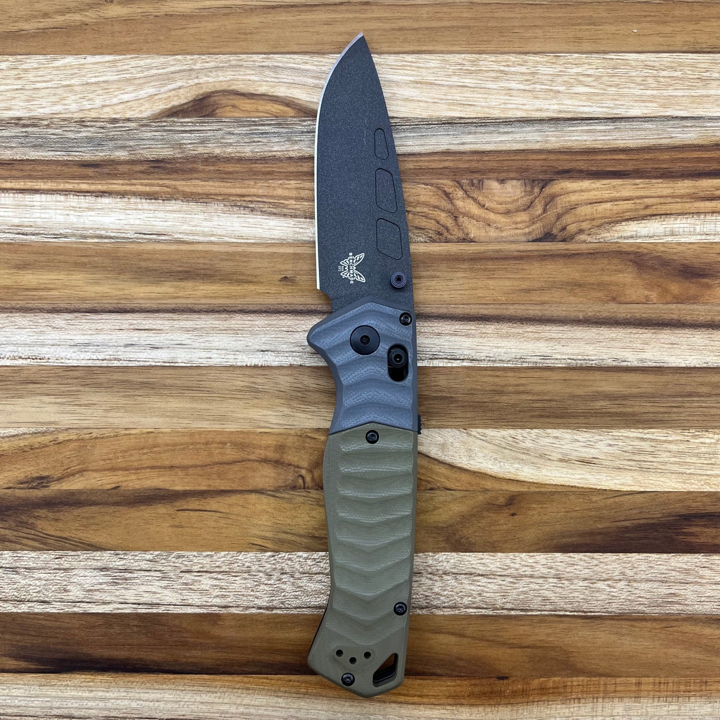 Benchmade PSK 3.5" Folding Knife w/ Gray & OD Green G10 Handle