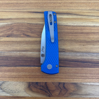 Pro-Tech Chavez Scapegoat Compact 3" Auto w/ MagnaMax & Blue Carbide Textured Aluminum Handle