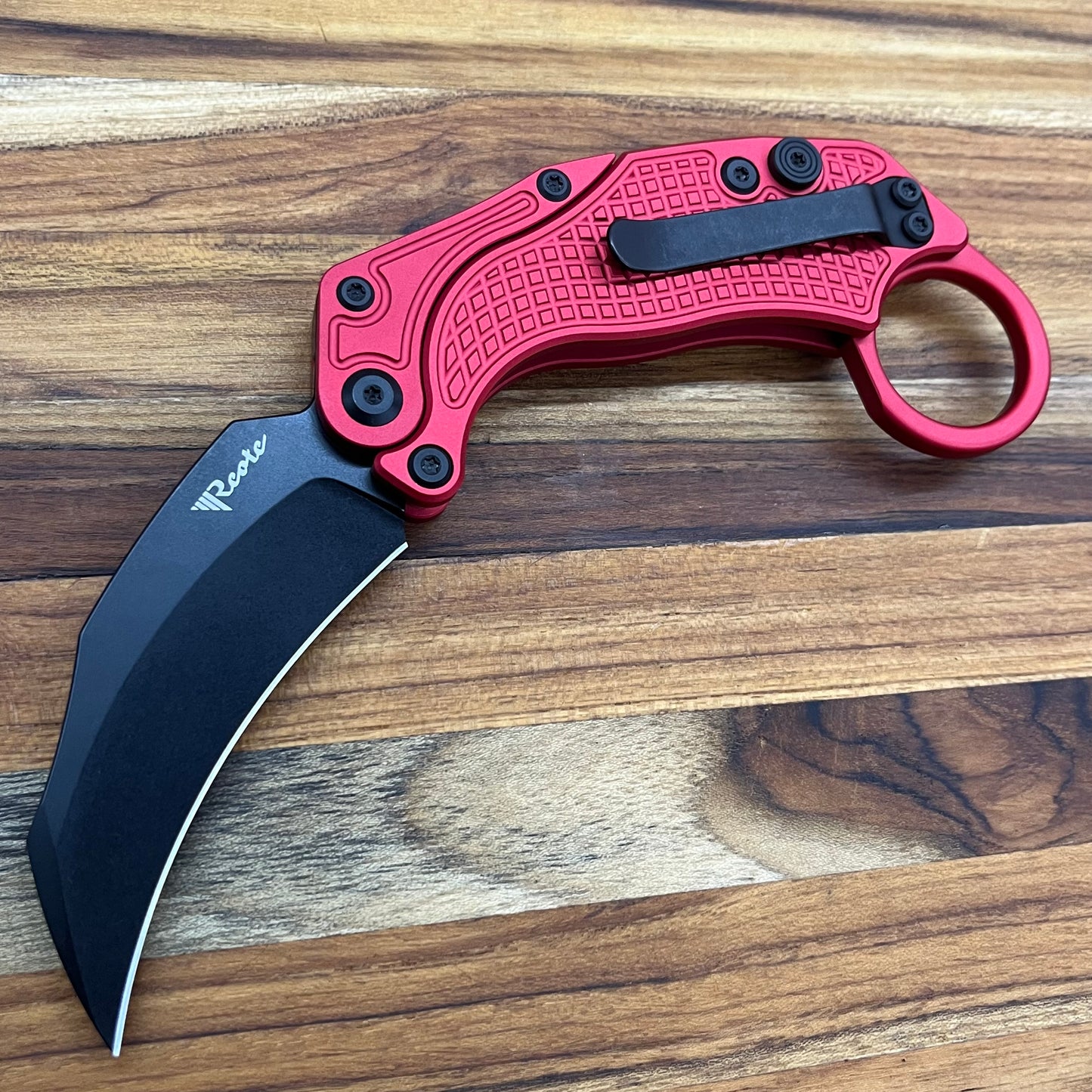 Reate EXO-K 3" PVD Red Gravity Karambit w/ Trainer Knife