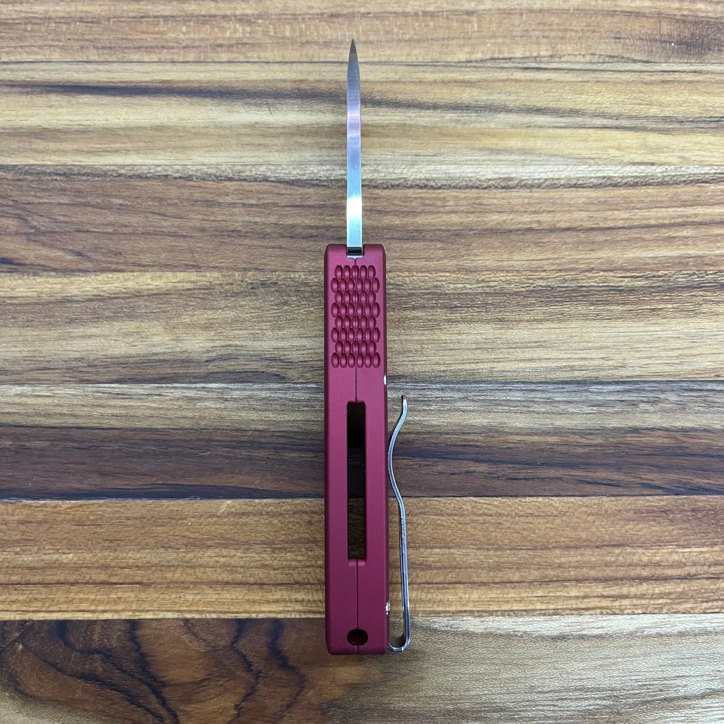 Pro-Tech Runt 5 2" Auto w/ Wharncliffe Blade & Red Aluminum Handle