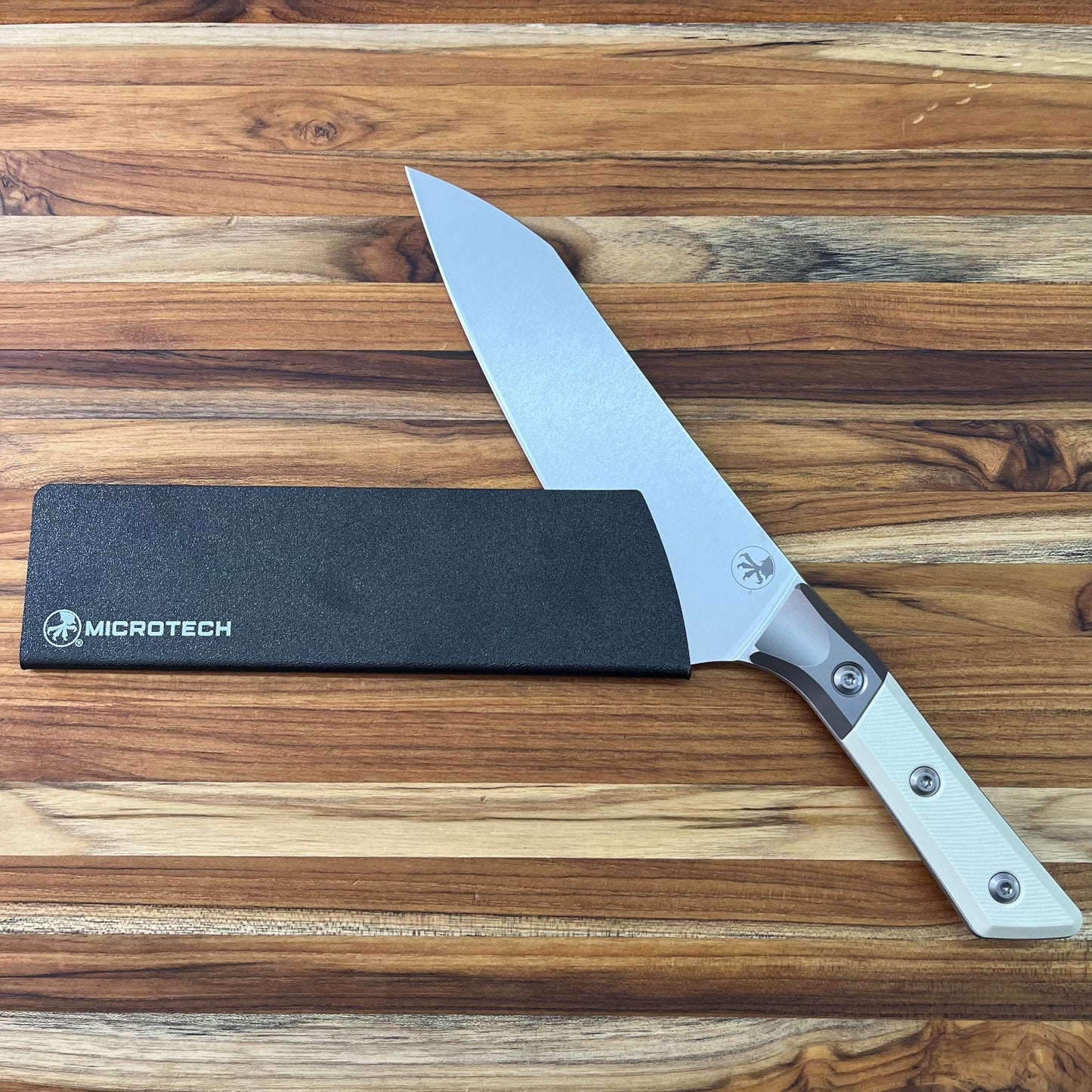 Microtech Culinary 8" Chef's Knife w/ Titanium Bolster & Ivory G10 Handle