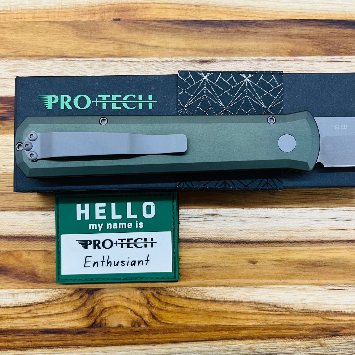 Pro-Tech Godfather 4" Auto w/ Green Handle