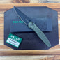 Pro-Tech Avalon 4" Folding Knife DLC Black w/ Knurled & Battleworn Green Aluminum Handle