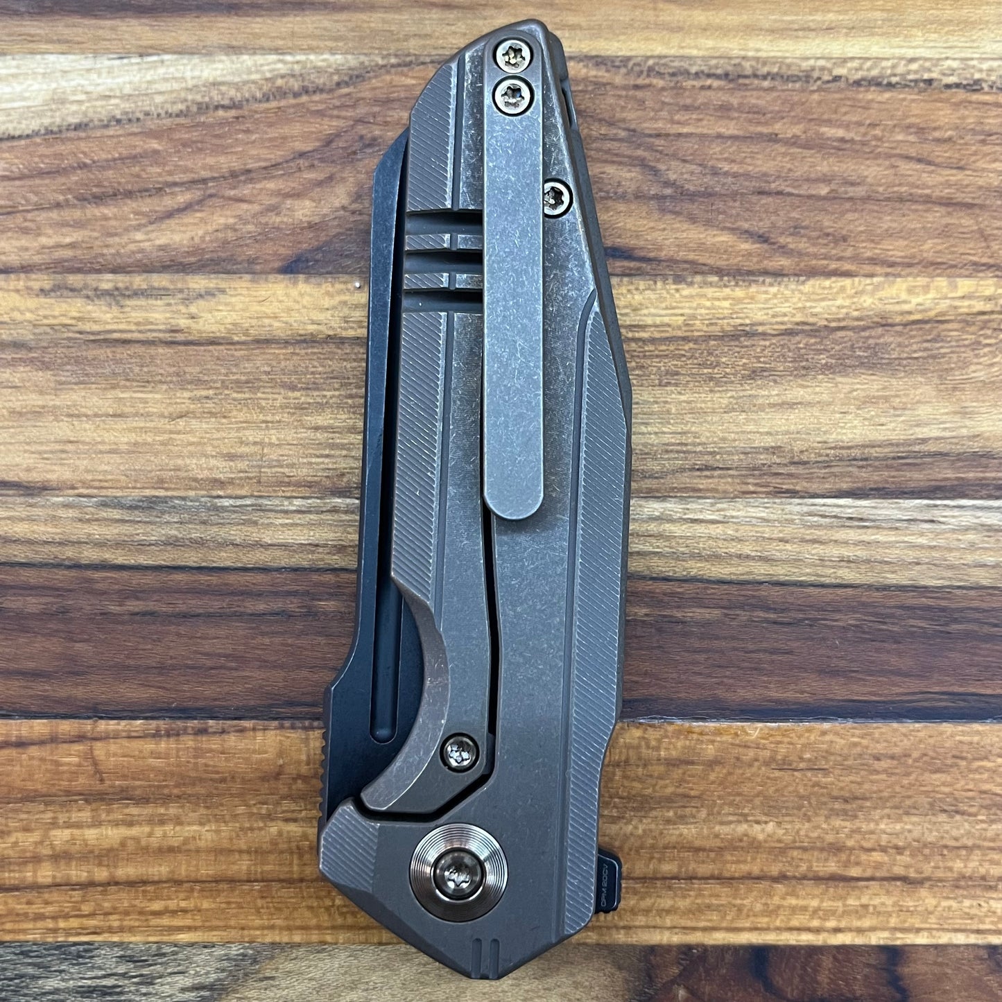 We Knife Starhawk 2.81" Flipping Knife w/ Black Blade & Bronze Titanium Handle