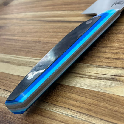 Patterson Forge Semi-Custom 165mm (6.5") Santoku w/ Retro Blue TRD G10 Handle