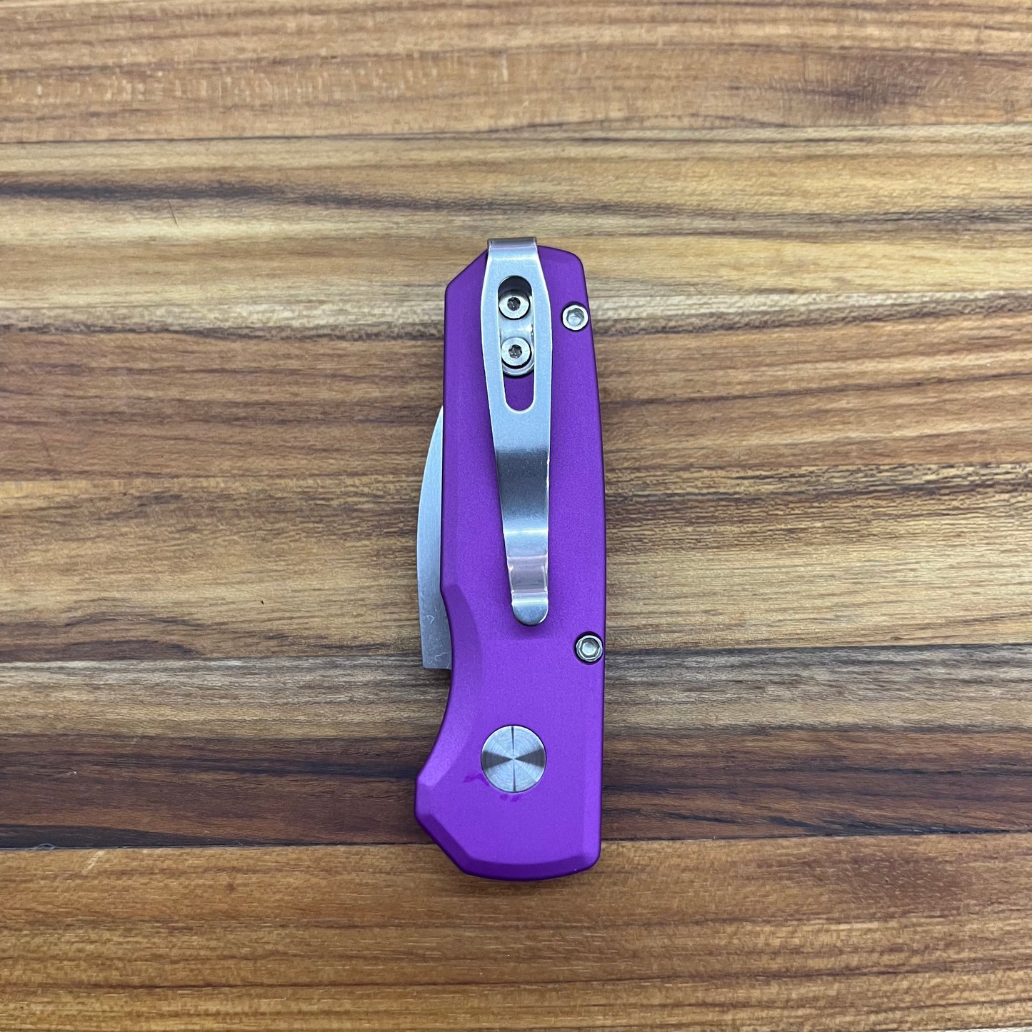 Pro-Tech Runt 5 2" Auto w/ Wharncliffe Blade & Purple Aluminum Handle