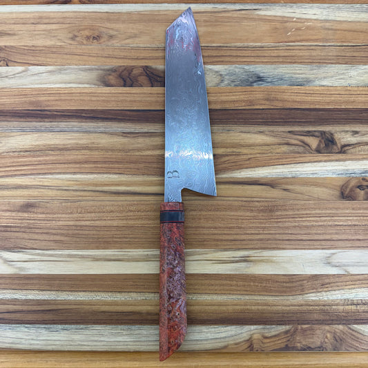 Baldwin Blades 215mm (8.5") Damascus Gyuto w/ K-Tip & Orange Black Ash Handle
