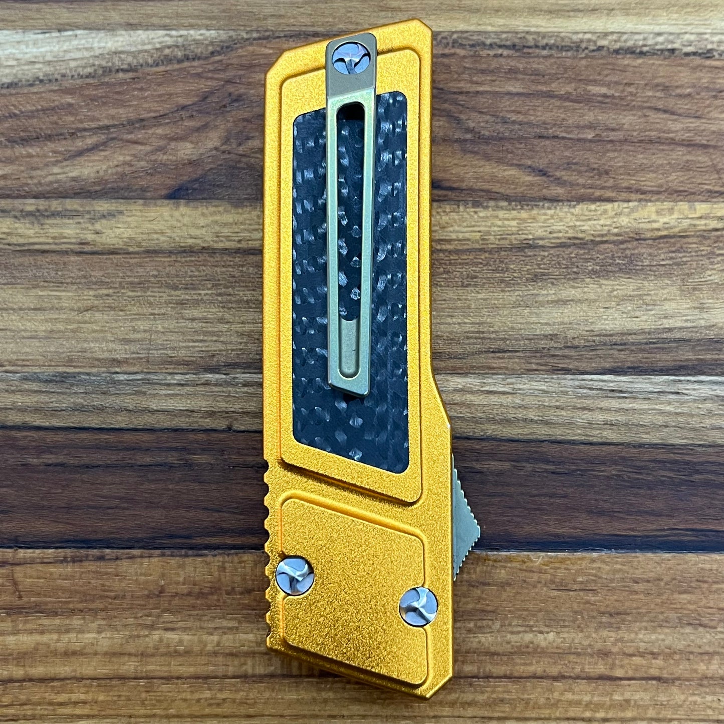 No Limit Akuma 2" Auto w/ Orange Gold Aluminum & Carbon Fiber Inlay