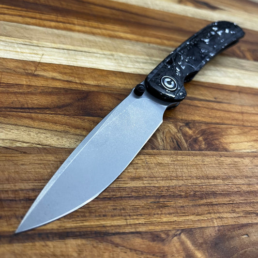 *DISCONTINUED* Civivi Imperium 3.5" Folding Knife w/ Shredded Carbon Fiber & Silver Handle