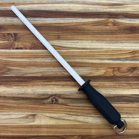 Messermeister Fine White Ceramic 12" Honing Rod w/ Soft-Grip Handle