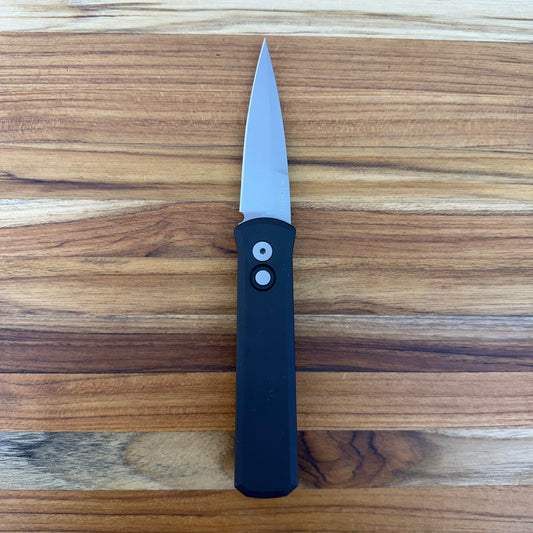 Pro-Tech Godson 3.15" Bead Blast Auto w/ Black Aluminum Handle
