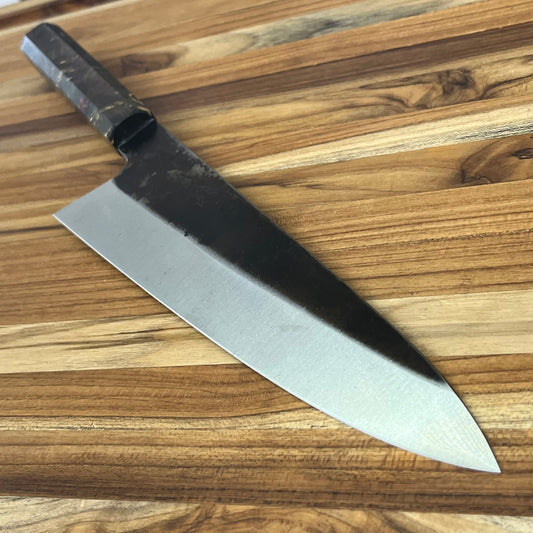 Burningsword Ironworks 240mm (9.5") Tall Gyuto w/ Maple Burl Handle