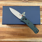 Benchmade Mini Bugout 2.85" Folding Knife w/ Taiga Green Grivory Handle