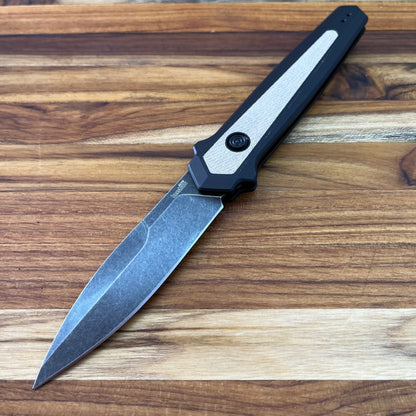 Kershaw Launch 15 3.5" Auto w/ Black Aluminum Handle & FDE Canvas Micarta Inlays