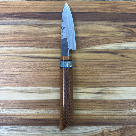 Baldwin Blades Blade Show (95mm) 3.75" Damascus Paring w/ Micarta Handle