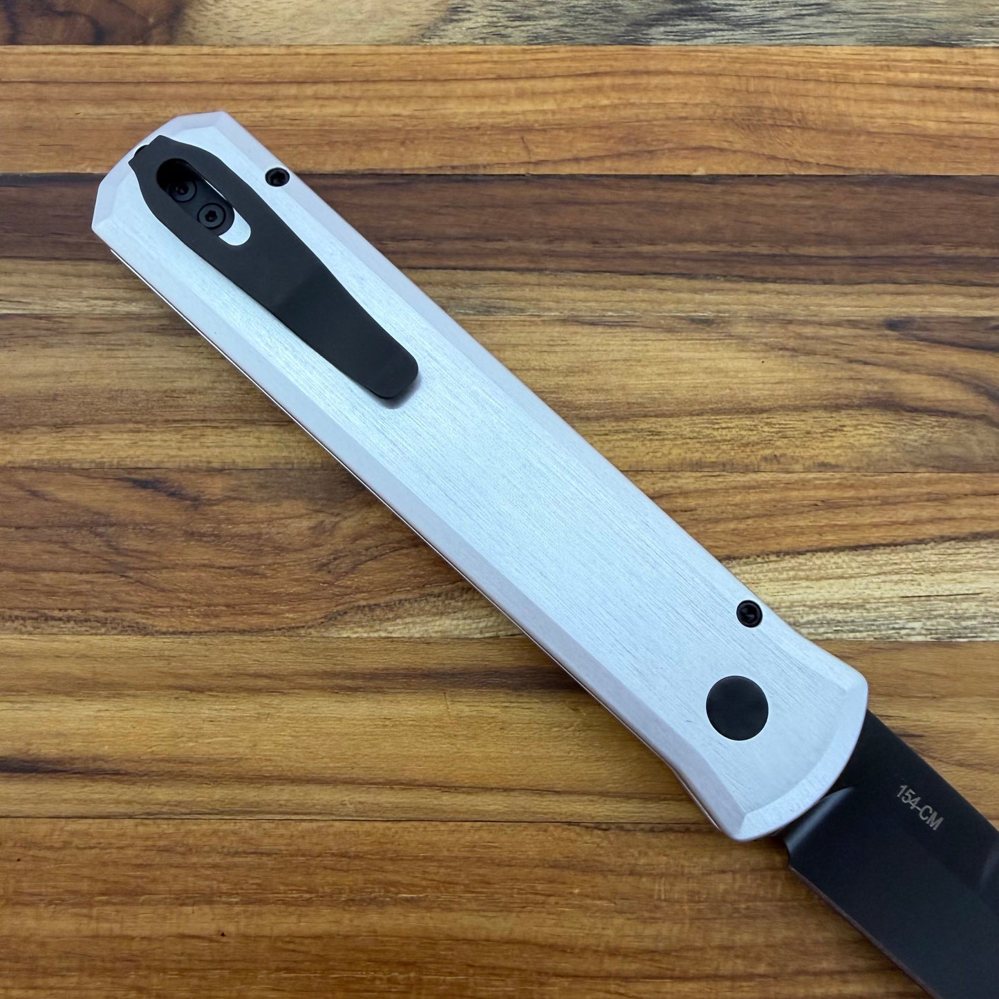 Pro-Tech Godfather 4" Auto w/ Black Blade &  Silver Aluminum Handle