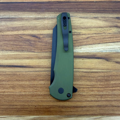 Pro-Tech Malibu 3.25" Flipping Knife w/ Black DLC & Green Aluminum Handle