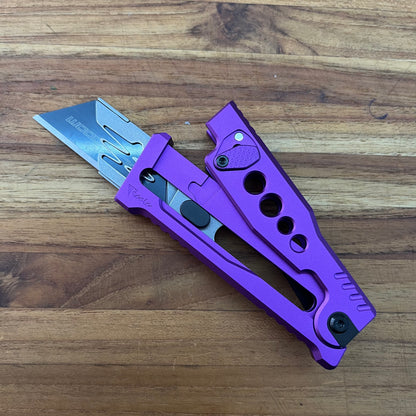 Reate Exo-U Gravity 2.5" Utility Knife w/ Purple Speedhole Handle