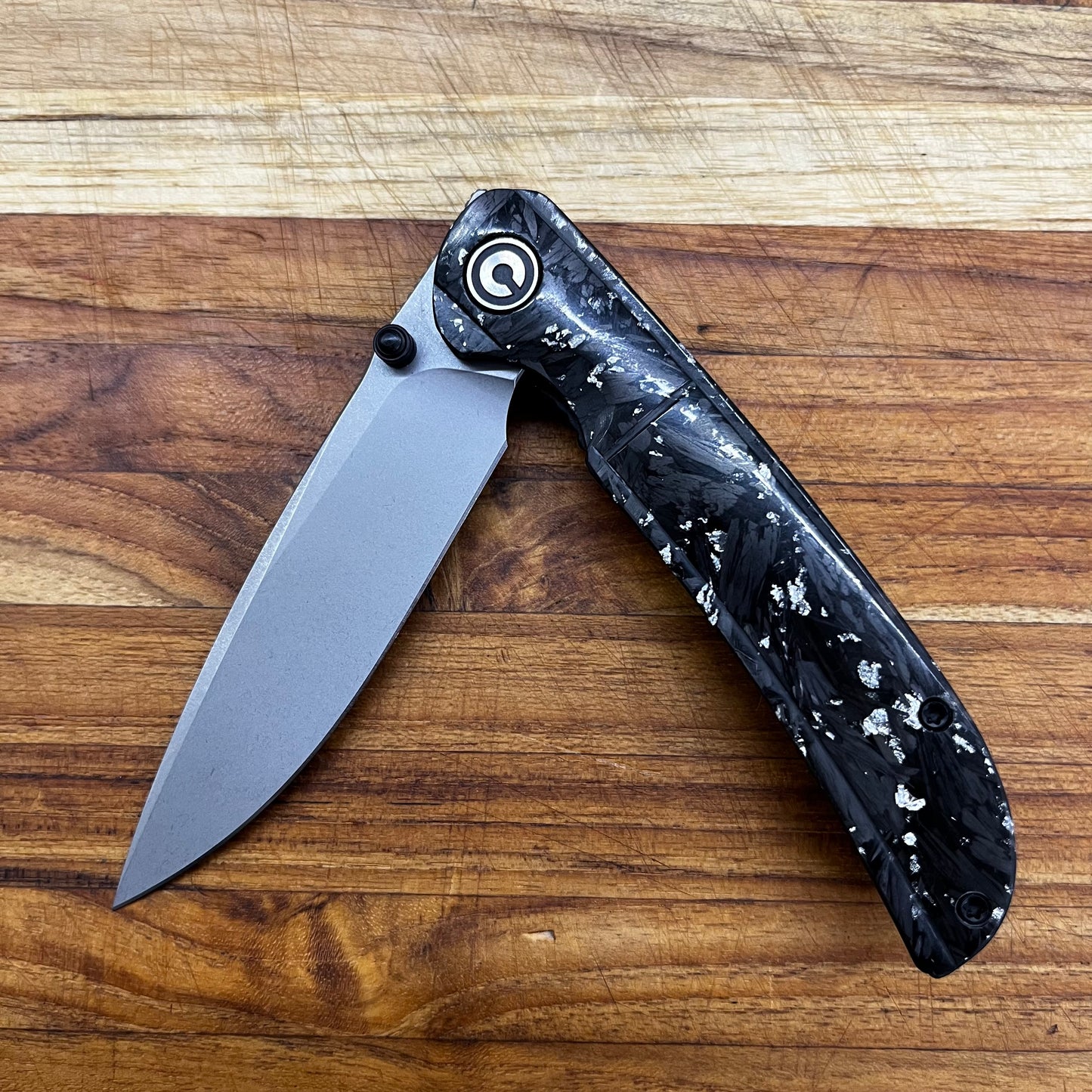 *DISCONTINUED* Civivi Imperium 3.5" Folding Knife w/ Shredded Carbon Fiber & Silver Handle