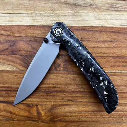 *DISCONTINUED* Civivi Imperium 3.5" Folding Knife w/ Shredded Carbon Fiber & Silver Handle